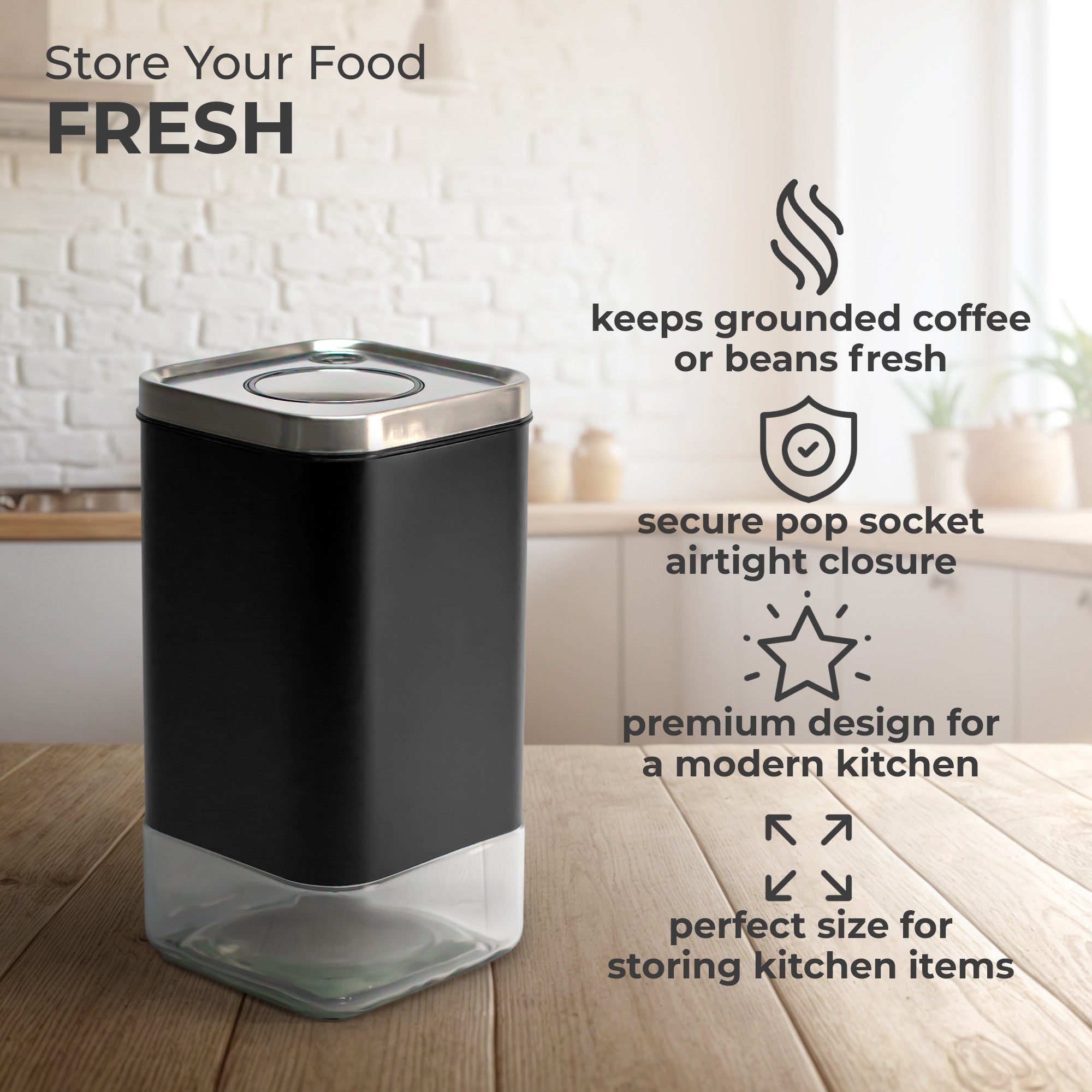 12oz Square Glass Storage Container, KF3021S - Cozy Home Life