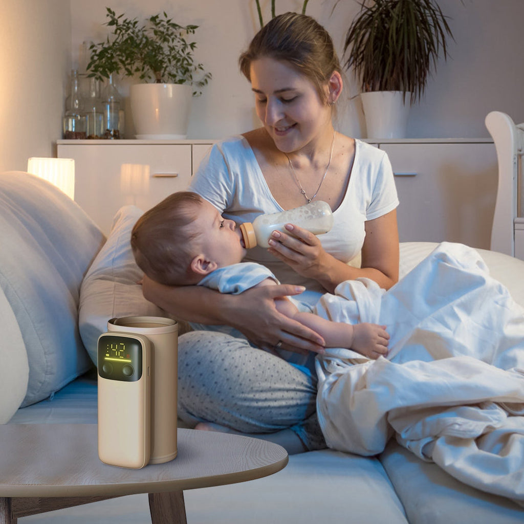 1Pc Portable Bottle Warmer With Night Light On The Go Baby Milk Warmer Milk Formula Warmer For Home Travel With 6 Heating Levels - Cozy Home Life