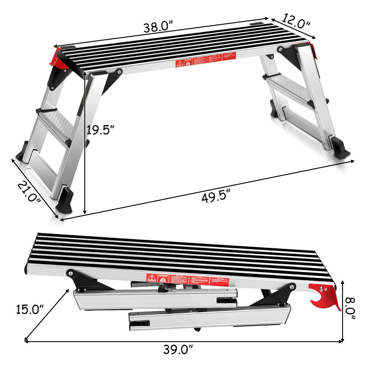 330 lbs Aluminum Folding Non - slip Drywall Step Stool Ladder - Cozy Home Life