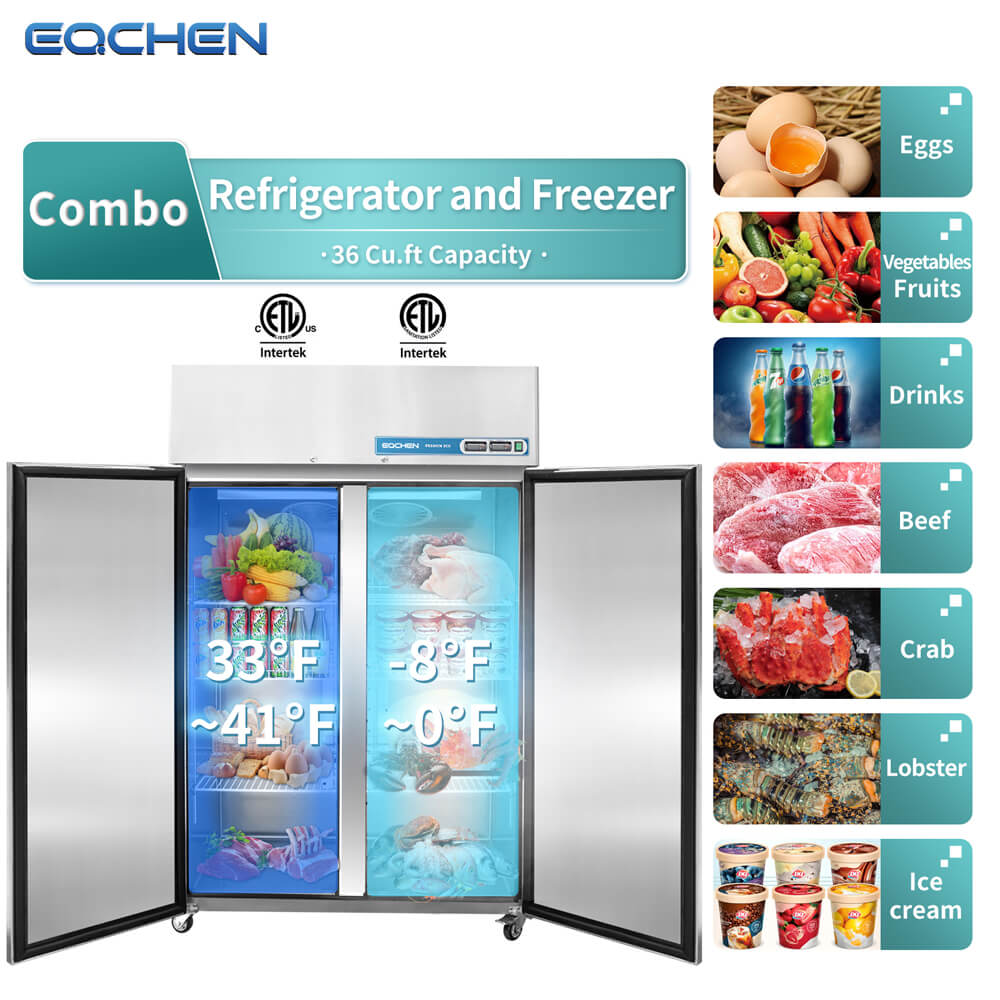 48 Inch 2 Door Commercial Grade Refrigerator And Freezer - Cozy Home Life