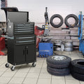 6 - Drawer Rolling Tool Storage Chest Cabinet with Universal Wheels and Hooks - Black - Cozy Home Life