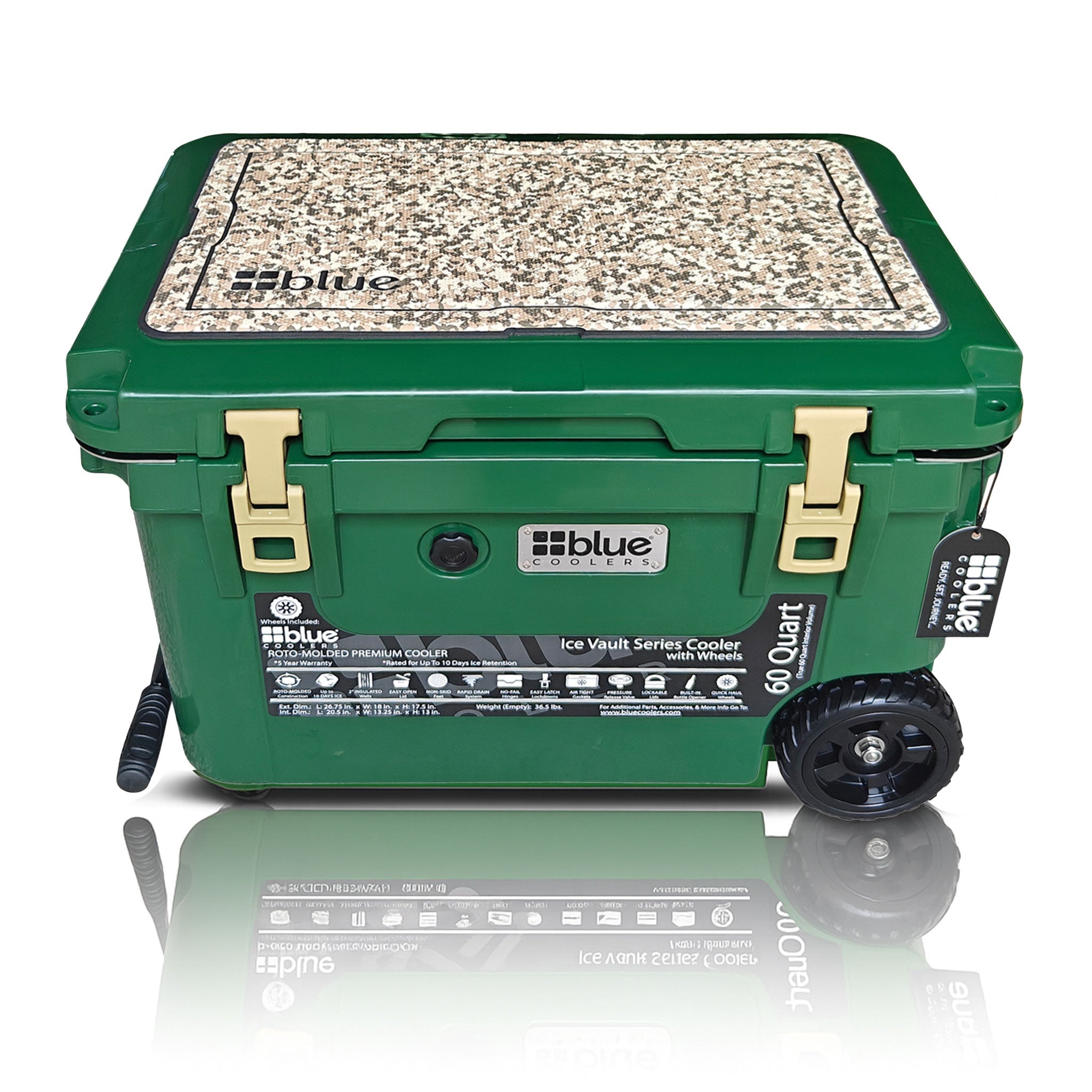 60 Quart Ice Vault Roto - Molded Cooler with Wheels - Cozy Home Life