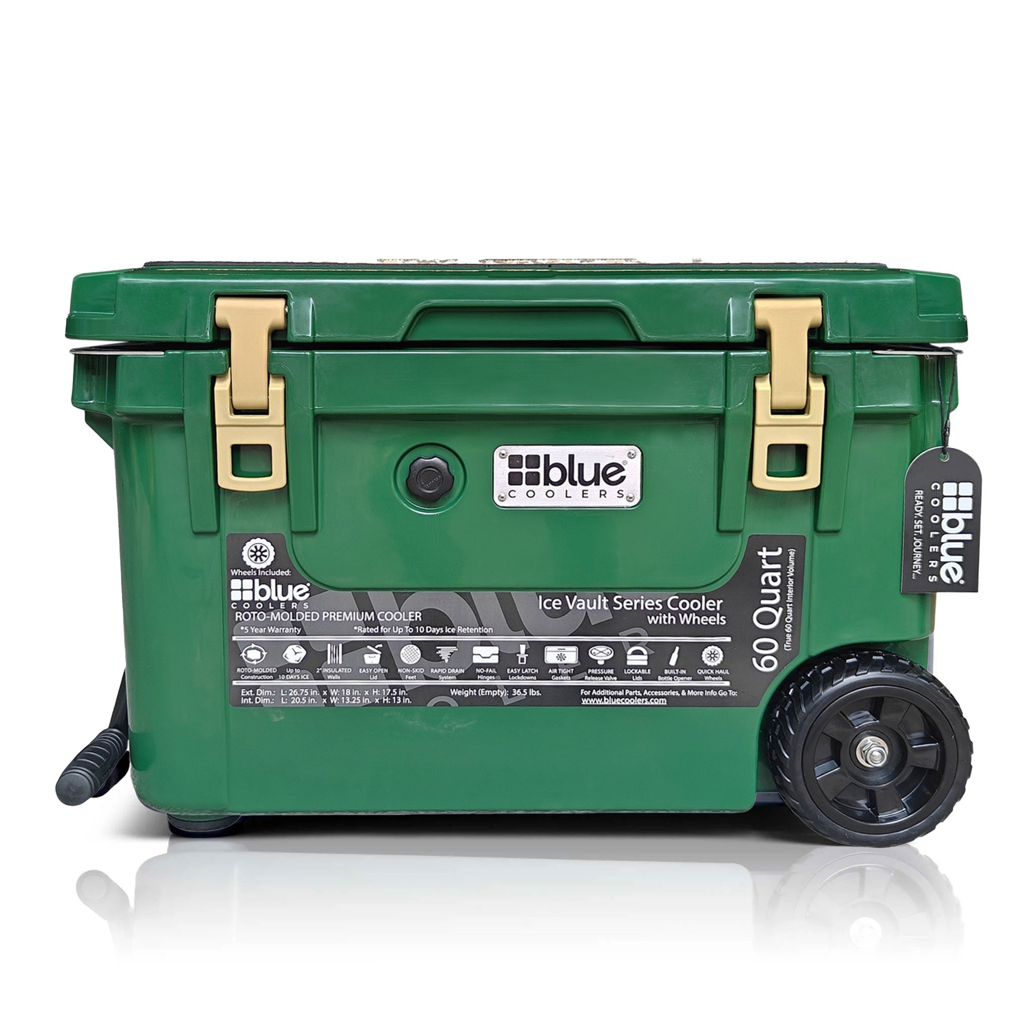 60 Quart Ice Vault Roto - Molded Cooler with Wheels - Cozy Home Life