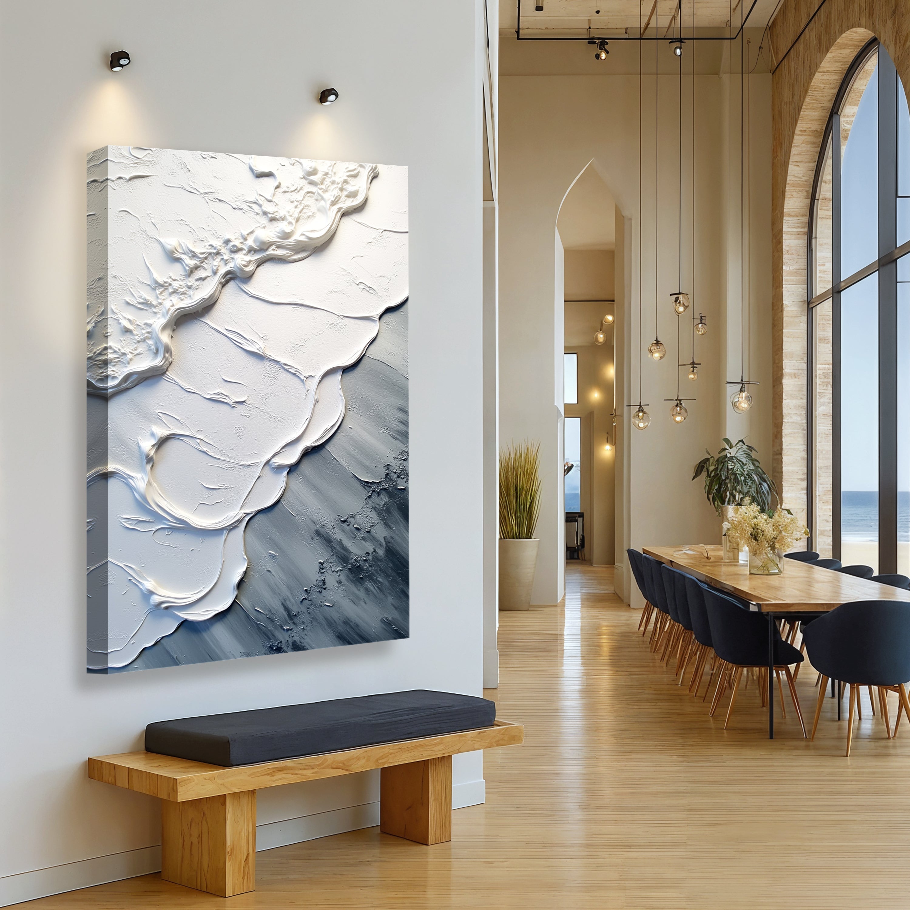 Abstract Minimalist Wave Wall Art II - Cozy Home Life
