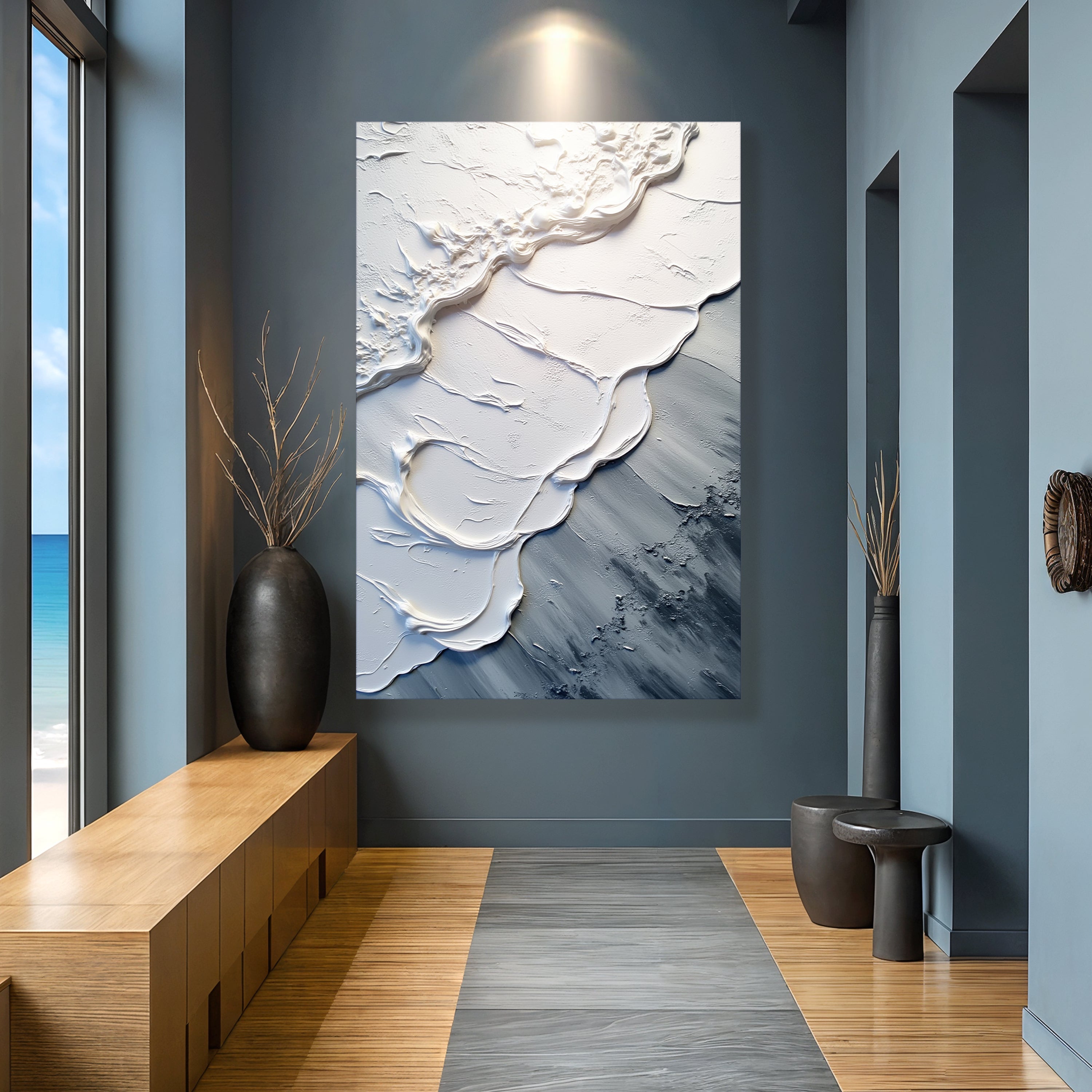 Abstract Minimalist Wave Wall Art II - Cozy Home Life