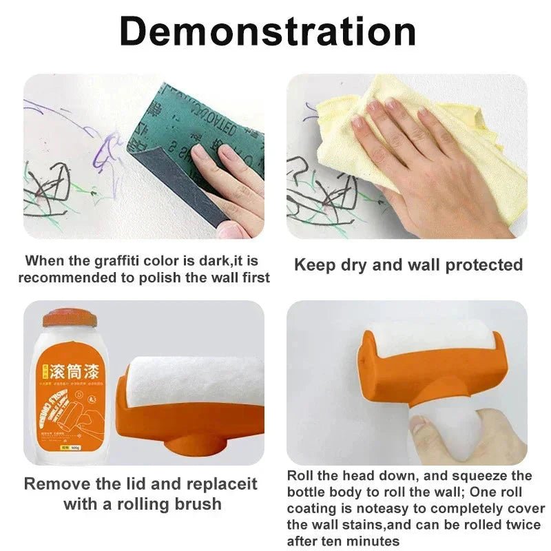 Antibacterial Wall Paint – Strong Repair Latex Paint with Roller Brush for Living Room & Kitchen - Cozy Home Life