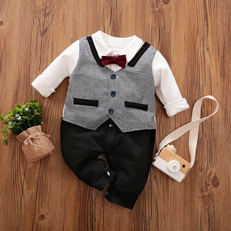 Baby Jumpsuit Spring And Autumn Models Foreign Trade Gentleman Baby Clothes Long - Sleeved Baby Clothes Baby Clothes - Cozy Home Life