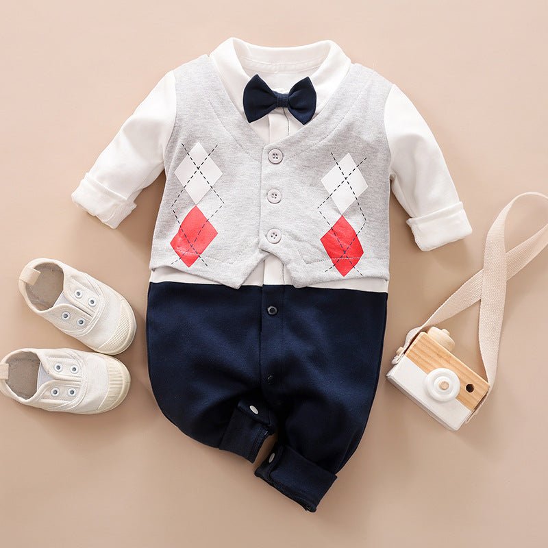 Baby Jumpsuit Spring And Autumn Models Foreign Trade Gentleman Baby Clothes Long - Sleeved Baby Clothes Baby Clothes - Cozy Home Life