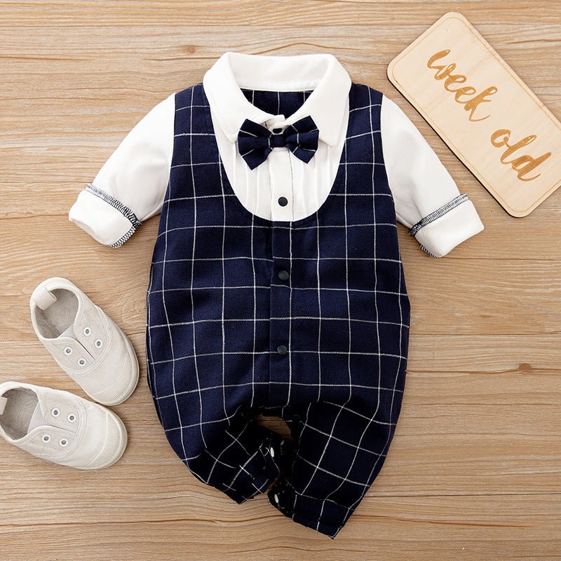 Baby Jumpsuit Spring And Autumn Models Foreign Trade Gentleman Baby Clothes Long - Sleeved Baby Clothes Baby Clothes - Cozy Home Life