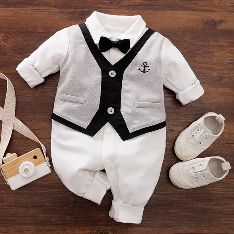 Baby Jumpsuit Spring And Autumn Models Foreign Trade Gentleman Baby Clothes Long - Sleeved Baby Clothes Baby Clothes - Cozy Home Life