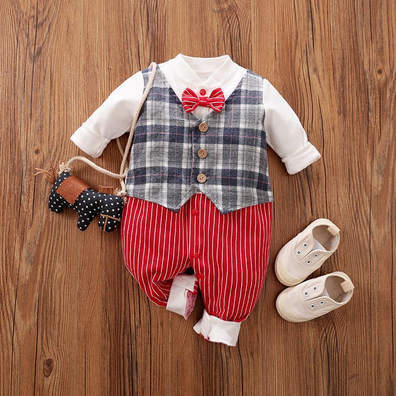 Baby Jumpsuit Spring And Autumn Models Foreign Trade Gentleman Baby Clothes Long - Sleeved Baby Clothes Baby Clothes - Cozy Home Life