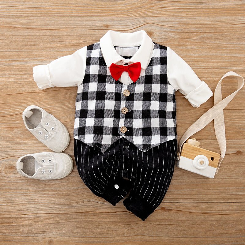 Baby Jumpsuit Spring And Autumn Models Foreign Trade Gentleman Baby Clothes Long - Sleeved Baby Clothes Baby Clothes - Cozy Home Life