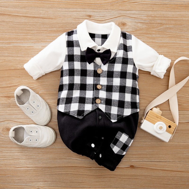 Baby Jumpsuit Spring And Autumn Models Foreign Trade Gentleman Baby Clothes Long - Sleeved Baby Clothes Baby Clothes - Cozy Home Life