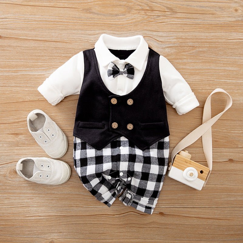 Baby Jumpsuit Spring And Autumn Models Foreign Trade Gentleman Baby Clothes Long - Sleeved Baby Clothes Baby Clothes - Cozy Home Life