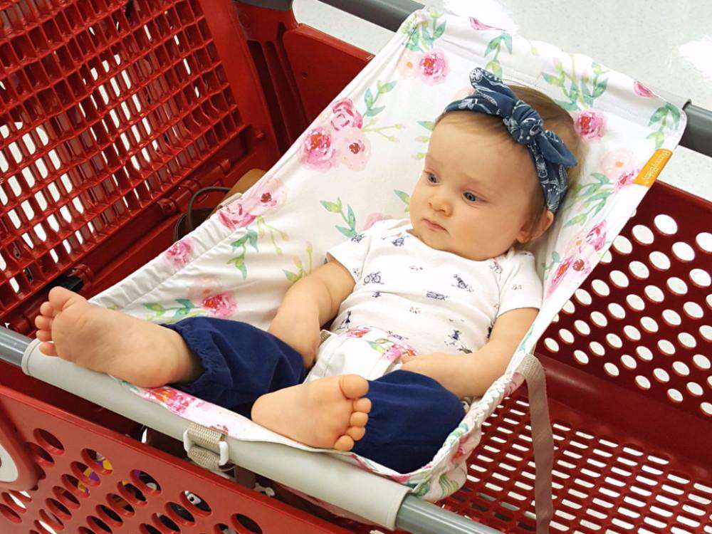 Baby Shopping Cart Hammock | Full Bloom Watercolor Floral Print - Cozy Home Life