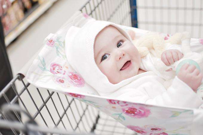 Baby Shopping Cart Hammock | Full Bloom Watercolor Floral Print - Cozy Home Life