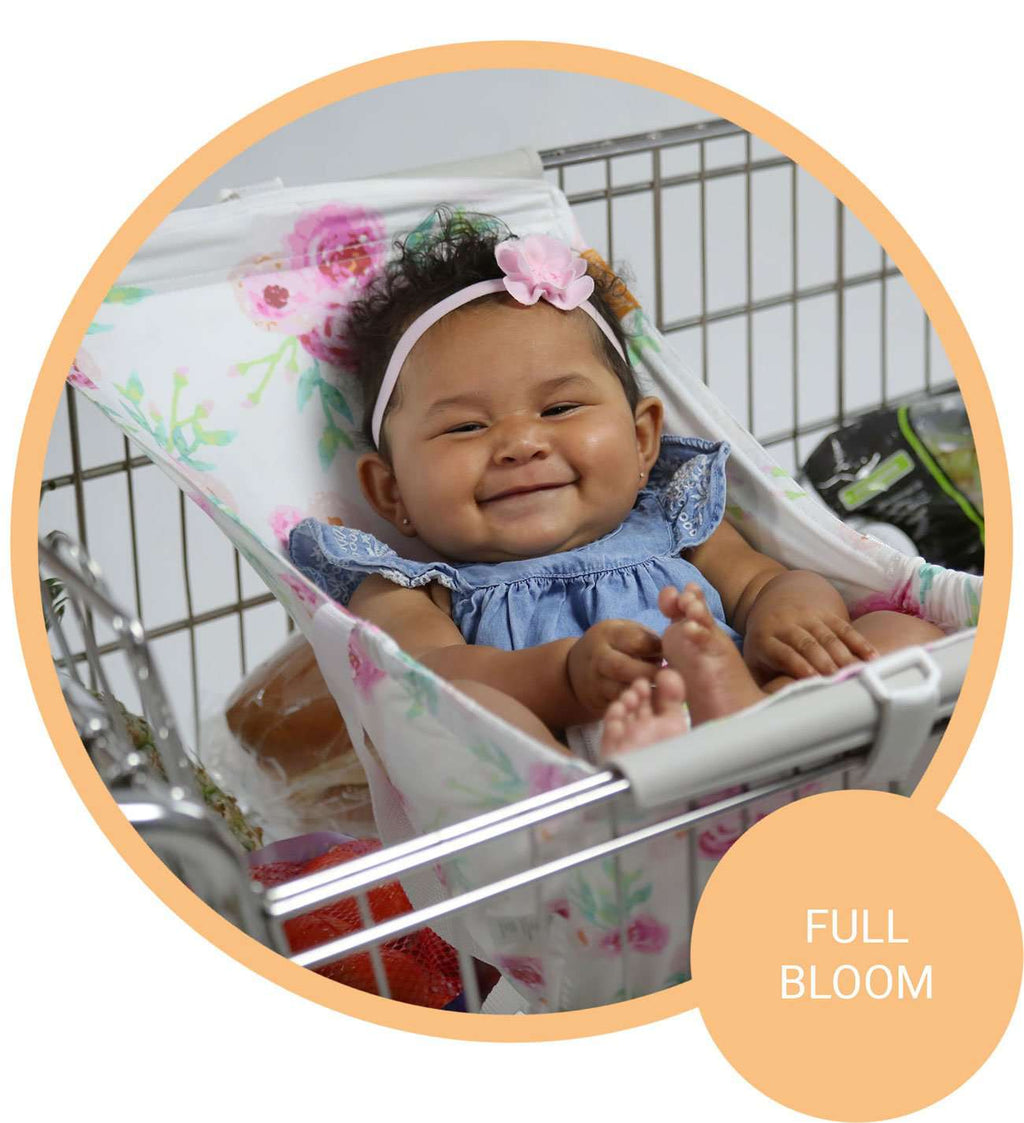 Baby Shopping Cart Hammock | Full Bloom Watercolor Floral Print - Cozy Home Life