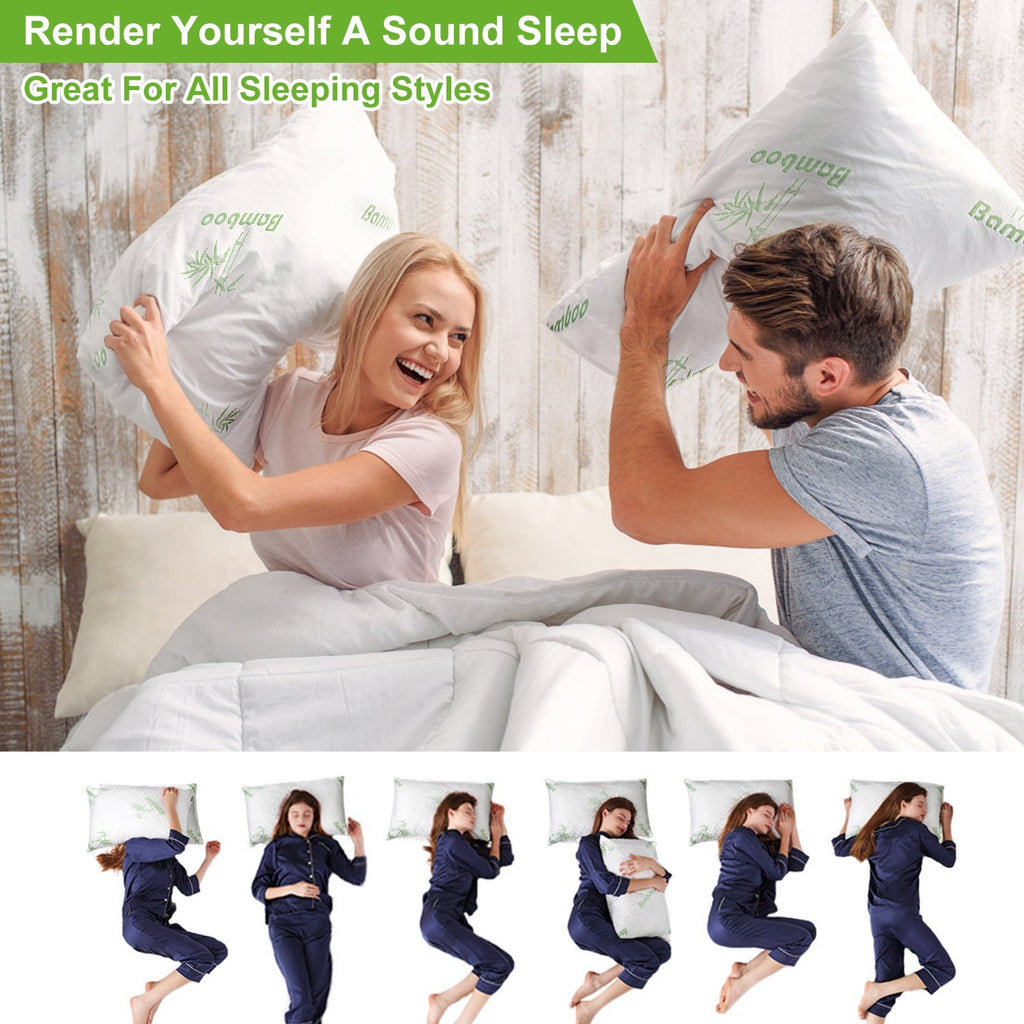 Bamboo Memory Foam Pillow With Washable Pillowcase - Cozy Home Life