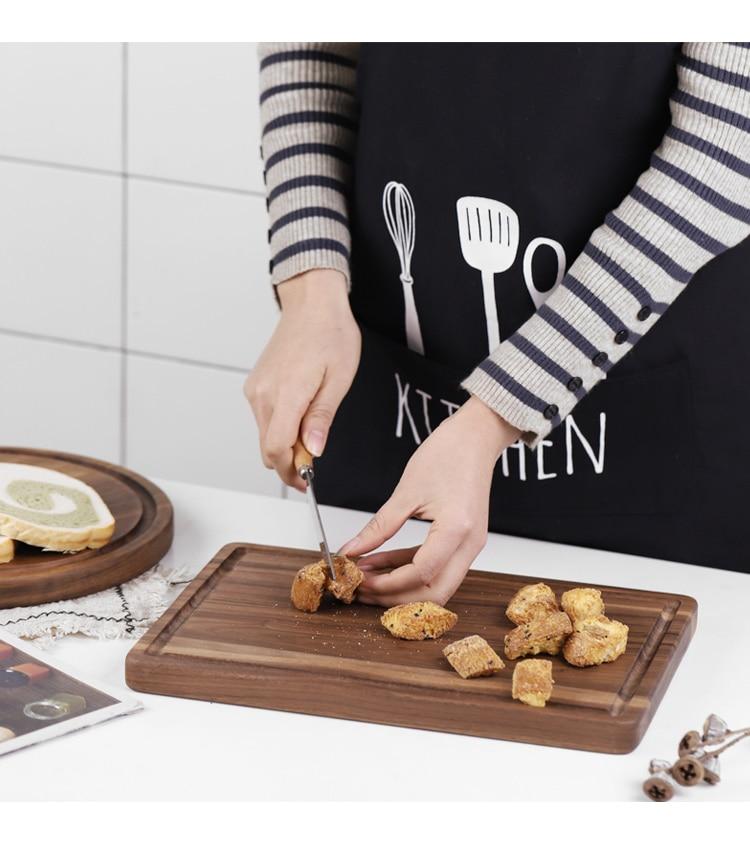 Black Walnut Wood Cutting Board Creative Whole Tray Fruit Chopping Cutting Board Wood Chopping Blocks For Kitchen - Cozy Home Life