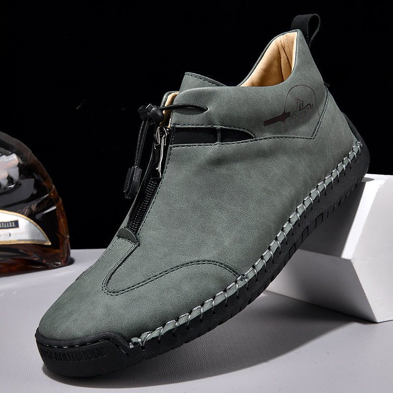 Casual Men's Leather Shoes Travel Middle - aged Doudou Light And Comfortable - Cozy Home Life