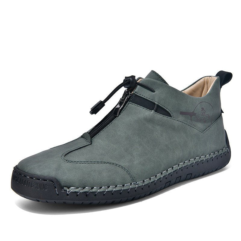 Casual Men's Leather Shoes Travel Middle - aged Doudou Light And Comfortable - Cozy Home Life
