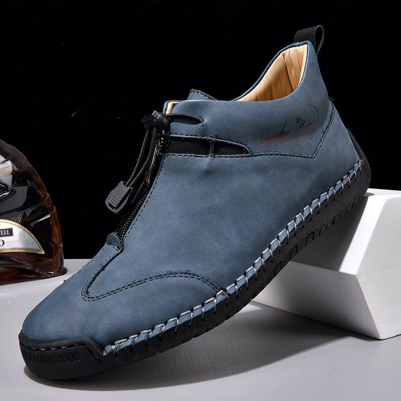 Casual Men's Leather Shoes Travel Middle - aged Doudou Light And Comfortable - Cozy Home Life