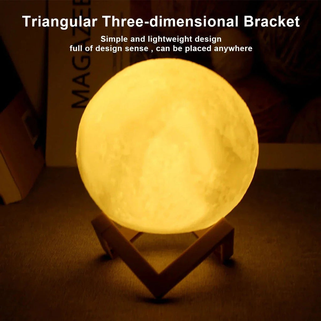D5 Starry Moon Lamp 8Cm - LED Night Light with Stand, Perfect for Bedroom Decor and Gifts - Cozy Home Life