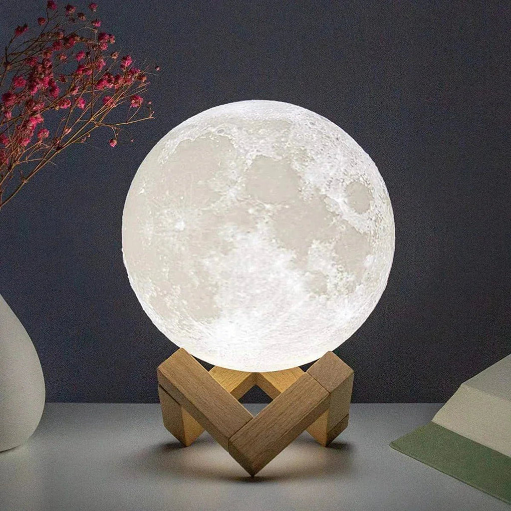 D5 Starry Moon Lamp 8Cm - LED Night Light with Stand, Perfect for Bedroom Decor and Gifts - Cozy Home Life