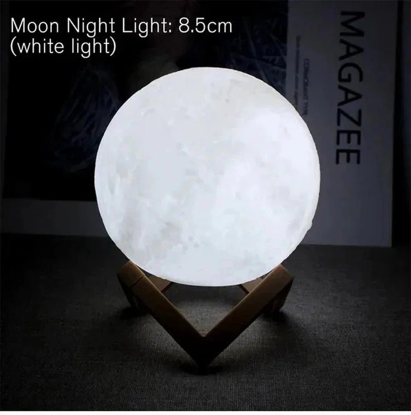 D5 Starry Moon Lamp 8Cm - LED Night Light with Stand, Perfect for Bedroom Decor and Gifts - Cozy Home Life