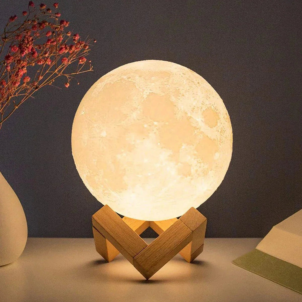 D5 Starry Moon Lamp 8Cm - LED Night Light with Stand, Perfect for Bedroom Decor and Gifts - Cozy Home Life