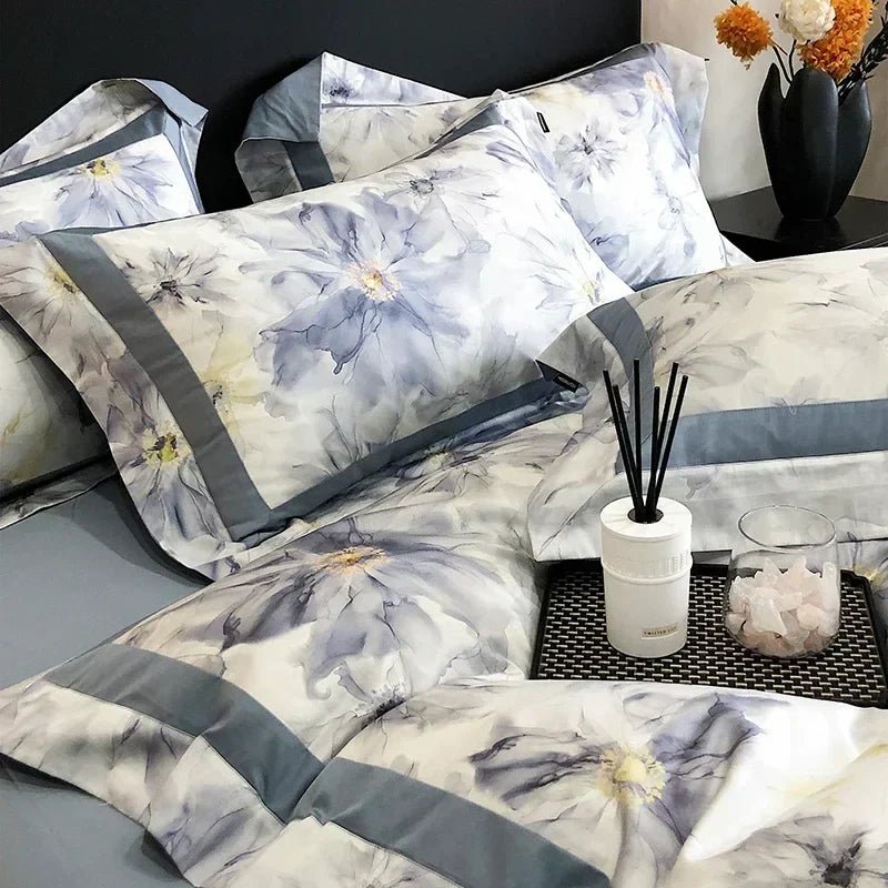 DecorBites™ Egyptian Cotton Bedding Set: King Queen Europe Sheet Duvet Cover Pillowcase - Cozy Home Life