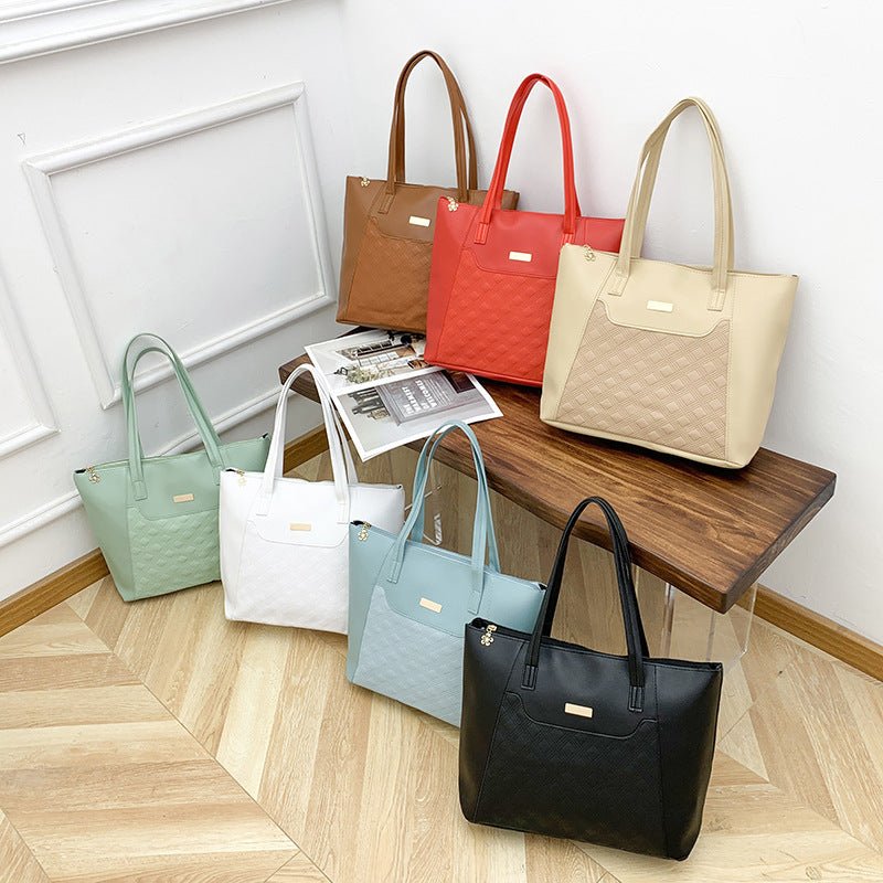 Diamond - Embossed Large - Capacity Tote Bag - Cozy Home Life