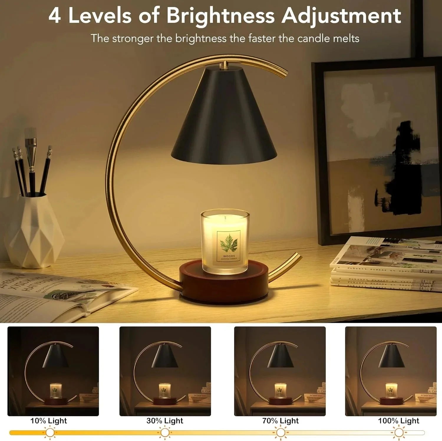 Dimmable Candle Warmer Lamp – Efficient, Flame - Free Fragrance - Cozy Home Life