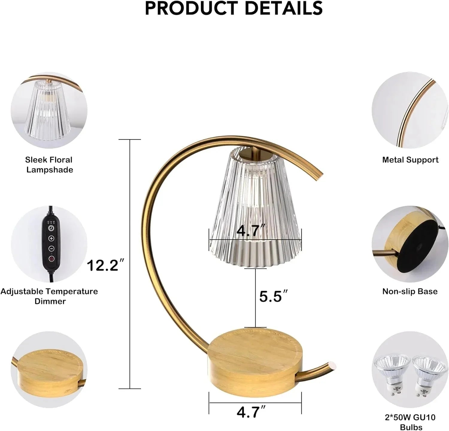 Dimmable Candle Warmer Lamp – Efficient, Flame - Free Fragrance - Cozy Home Life