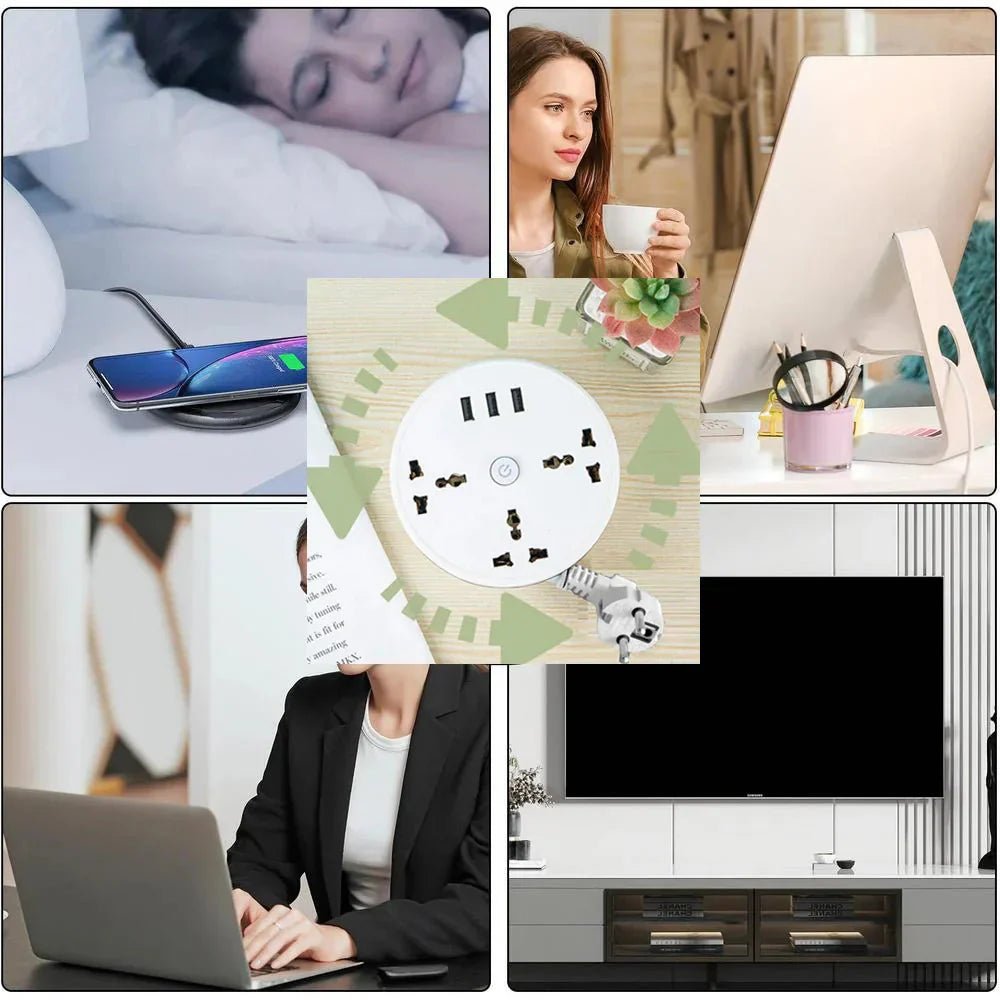 EU Plug AC Outlet Smart Home Power Strip – Multipurpose Electrical Extension Cord with USB Ports & Fast Charging - Cozy Home Life
