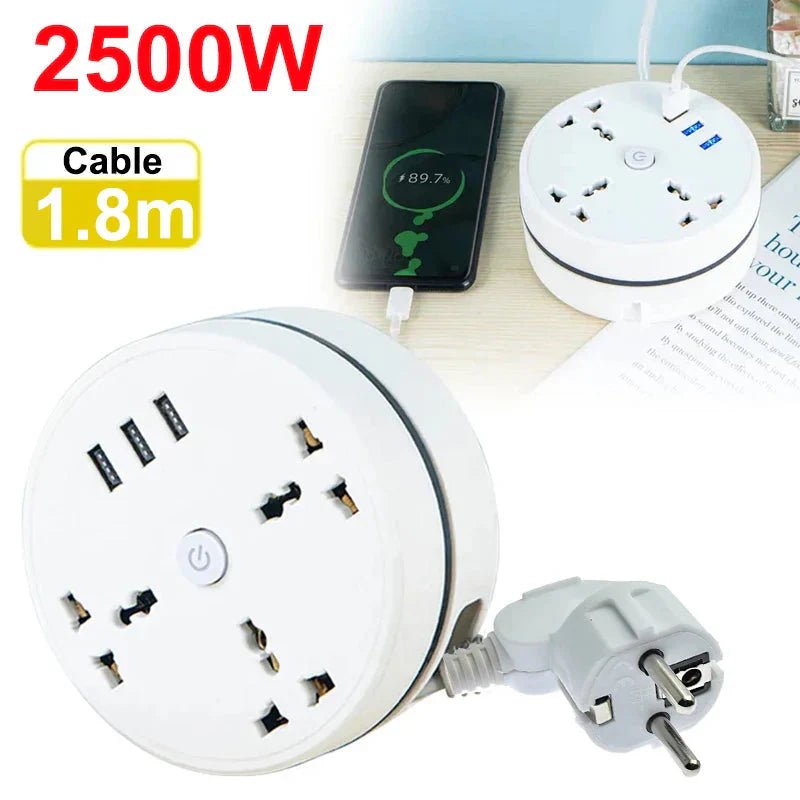 EU Plug AC Outlet Smart Home Power Strip – Multipurpose Electrical Extension Cord with USB Ports & Fast Charging - Cozy Home Life