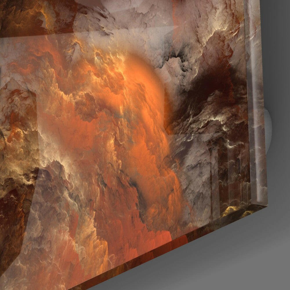 Golden Chaos Abstract Glass Wall Art - Cozy Home Life