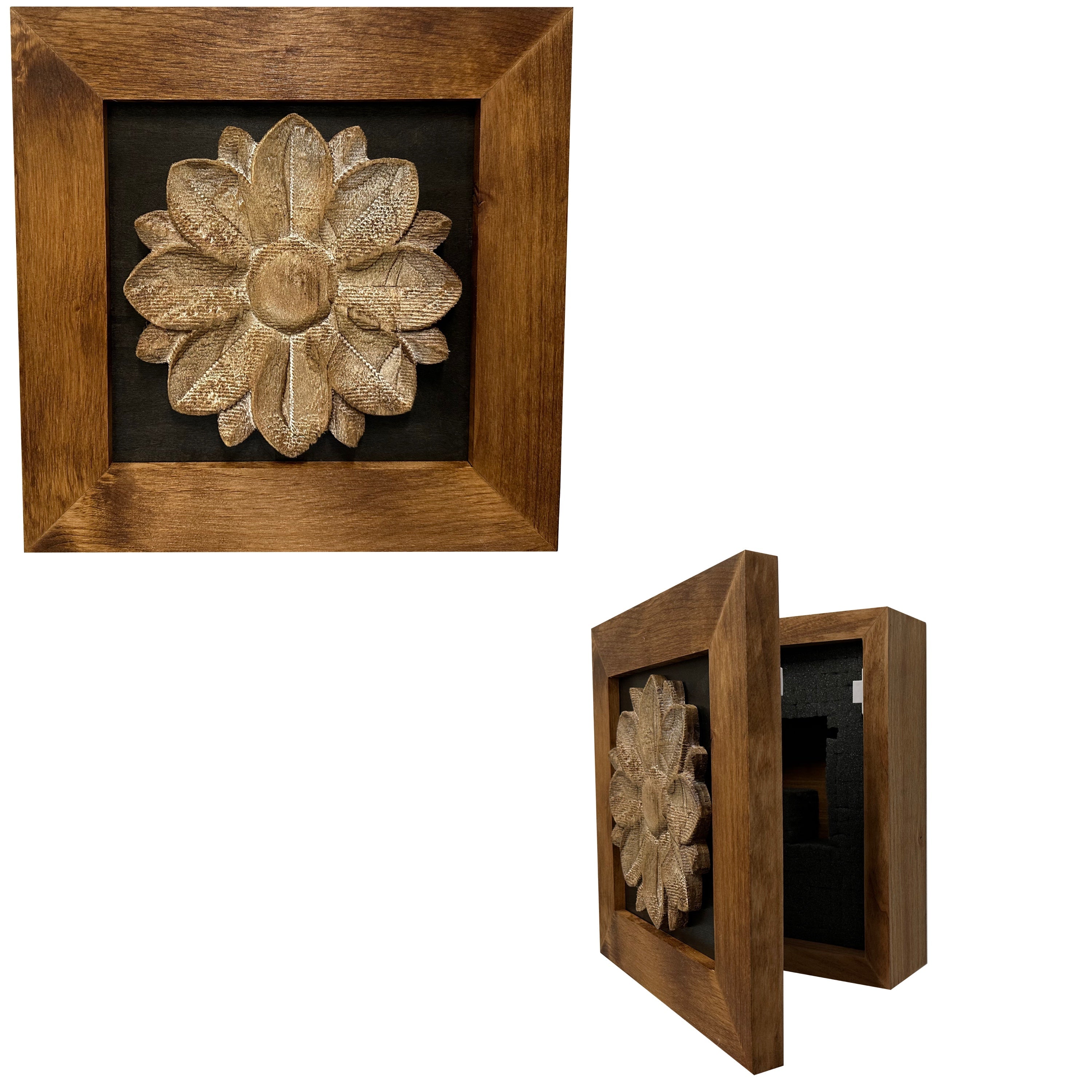 Hidden Gun Cabinet Wall Decor Distressed Flower (Black) - Cozy Home Life