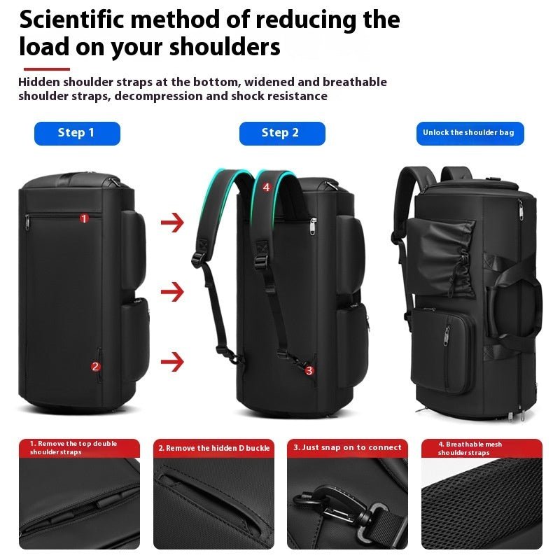 High Quality Waterproof Suit Bag For Men Large Capacity Travel Bag With Shoe Compartment Dry And Wet Separation Travel Organizer - Cozy Home Life