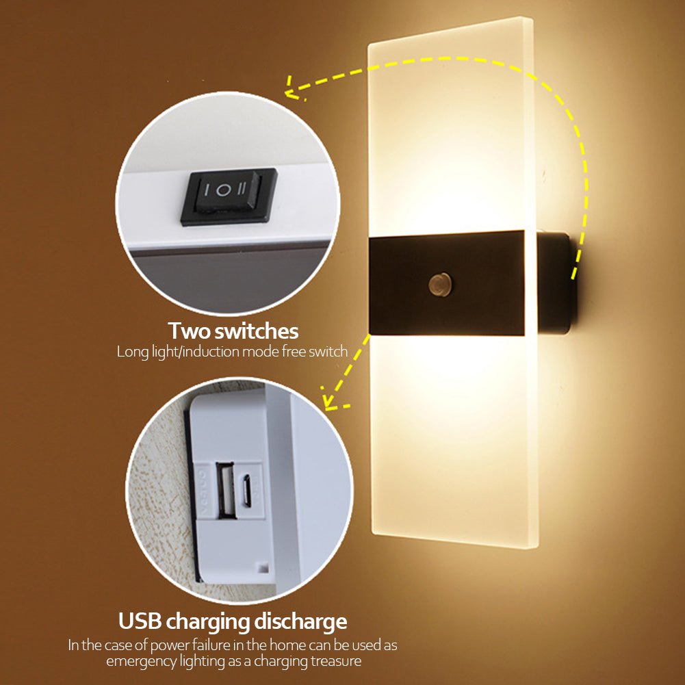 Indoor Sensing USB Charging Wall Lamp - Cozy Home Life