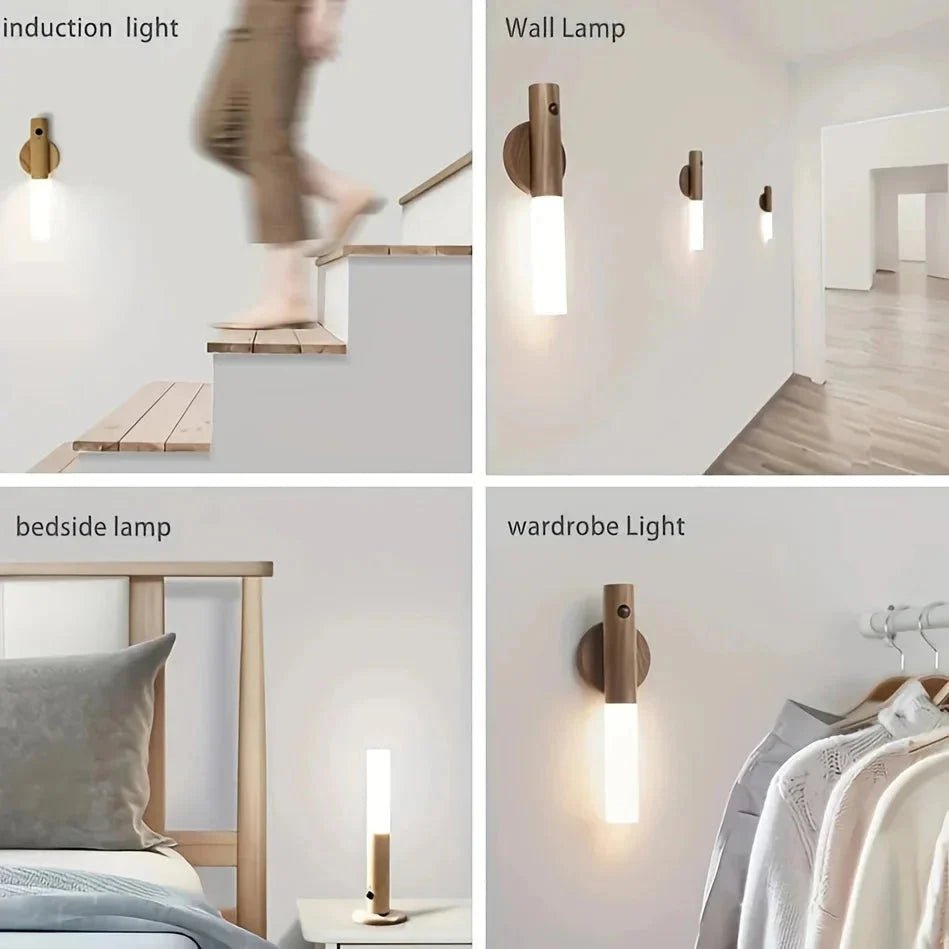 Intelligent Human Body Induction LED Night Light – Rechargeable Wall Light for Corridor, Cabinet, and Toilet - Cozy Home Life