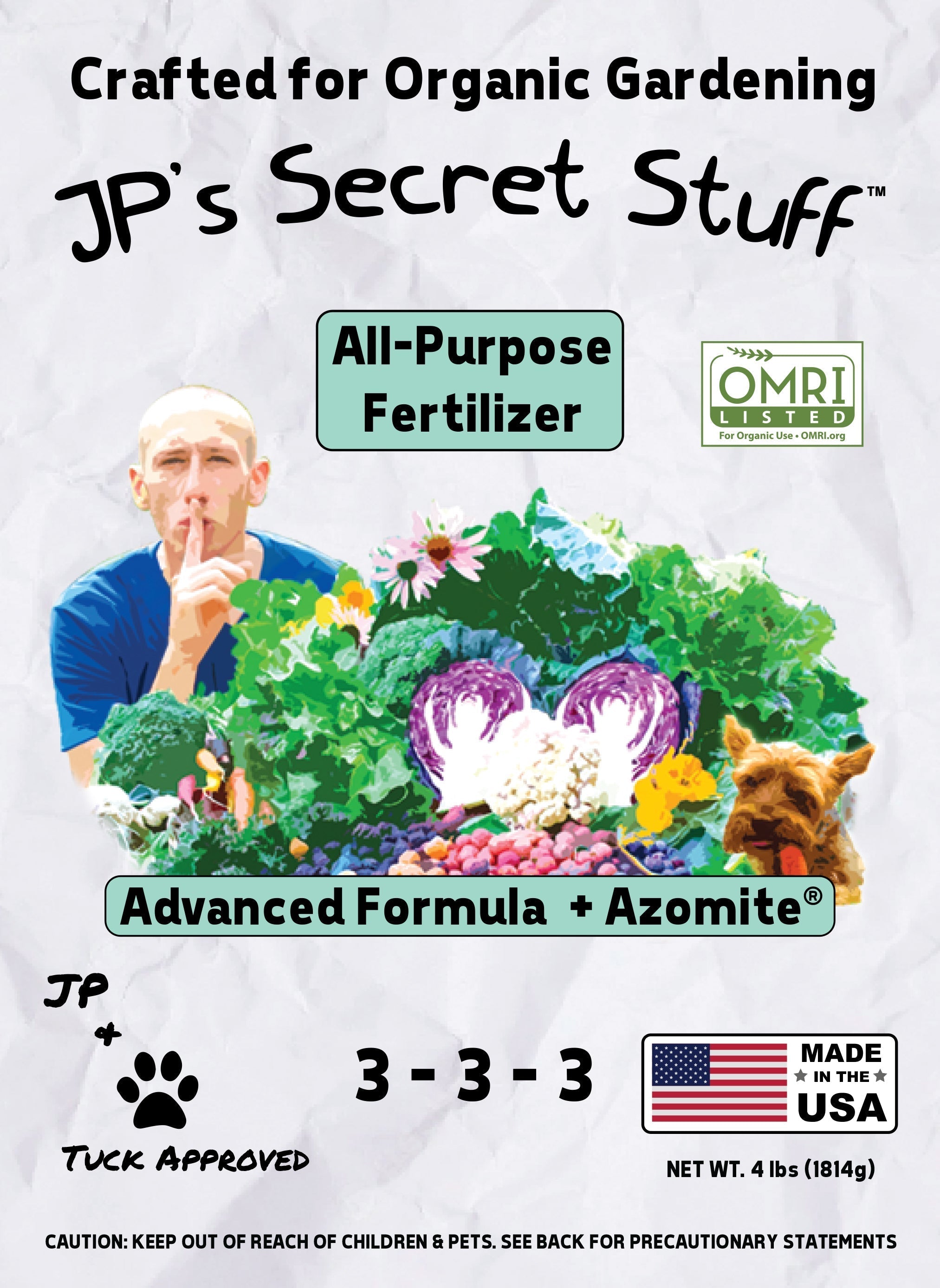 JP’s Secret Stuff™ All - Purpose Organic Fertilizer 3 - 3 - 3 (4 lb) - OMRI (US Only) - Cozy Home Life