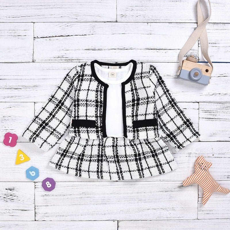 Long - sleeved Dresses Two - piece Children's Baby Small Incense Wind Suit - Cozy Home Life