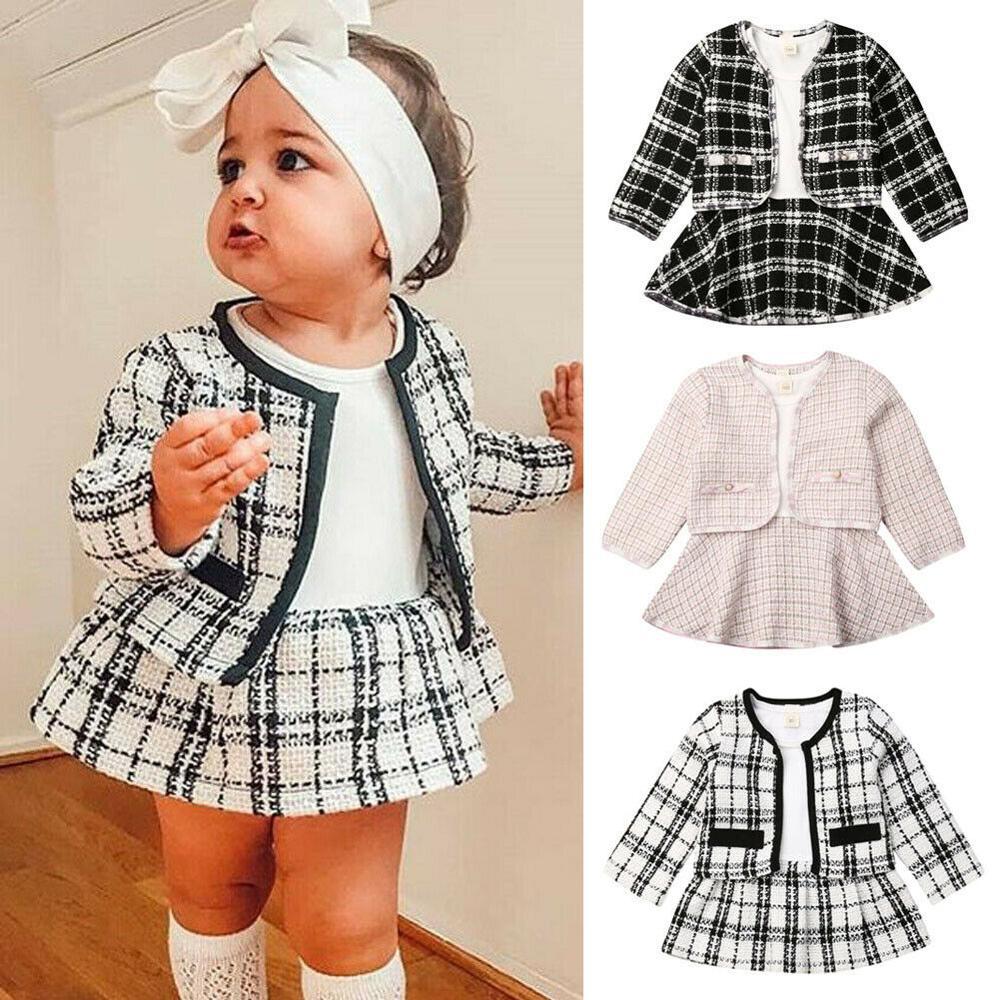 Long - sleeved Dresses Two - piece Children's Baby Small Incense Wind Suit - Cozy Home Life