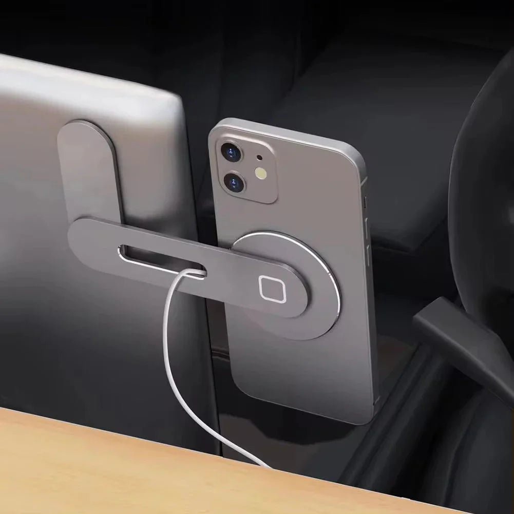 Metal Expansion Phone Stand for Laptop and Tesla Vehicles - Magnetic Folding Phone Holder with 15W Fast Charger - Cozy Home Life
