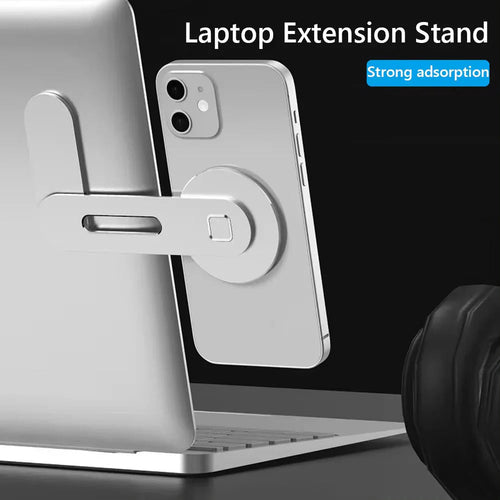 Metal Expansion Phone Stand for Laptop and Tesla Vehicles - Magnetic Folding Phone Holder with 15W Fast Charger - Cozy Home Life