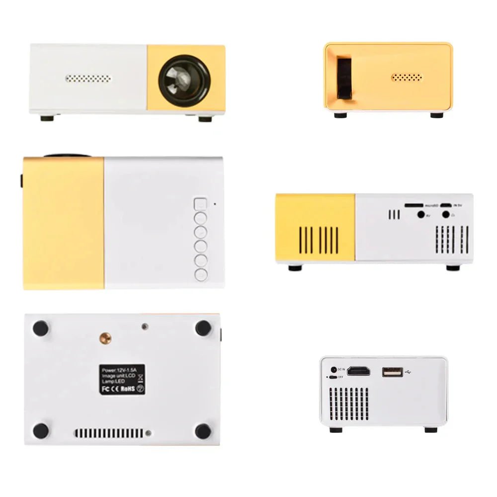 Mini Projector – 1080P Full HD Support, Portable LED Projector, 4K Video Playback, Multiple Connectivity Options - Cozy Home Life