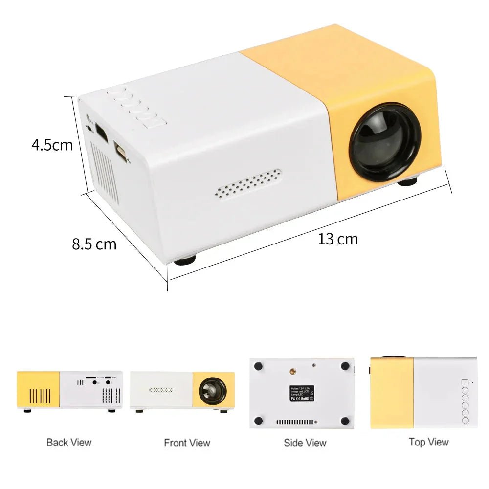 Mini Projector – 1080P Full HD Support, Portable LED Projector, 4K Video Playback, Multiple Connectivity Options - Cozy Home Life