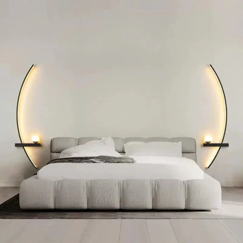 Modern LED Wall Lamp – Minimalist Art Design for Bedroom, Living Room, and Bathroom, Gold/Black - Cozy Home Life