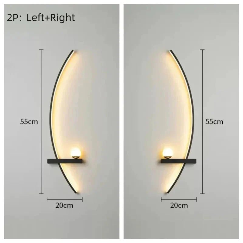 Modern LED Wall Lamp – Minimalist Art Design for Bedroom, Living Room, and Bathroom, Gold/Black - Cozy Home Life